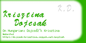 krisztina dojcsak business card